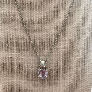 Elegant Amethyst Sterling Silver 925 Necklace